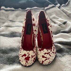 Spirit Red and White Splatter Heels